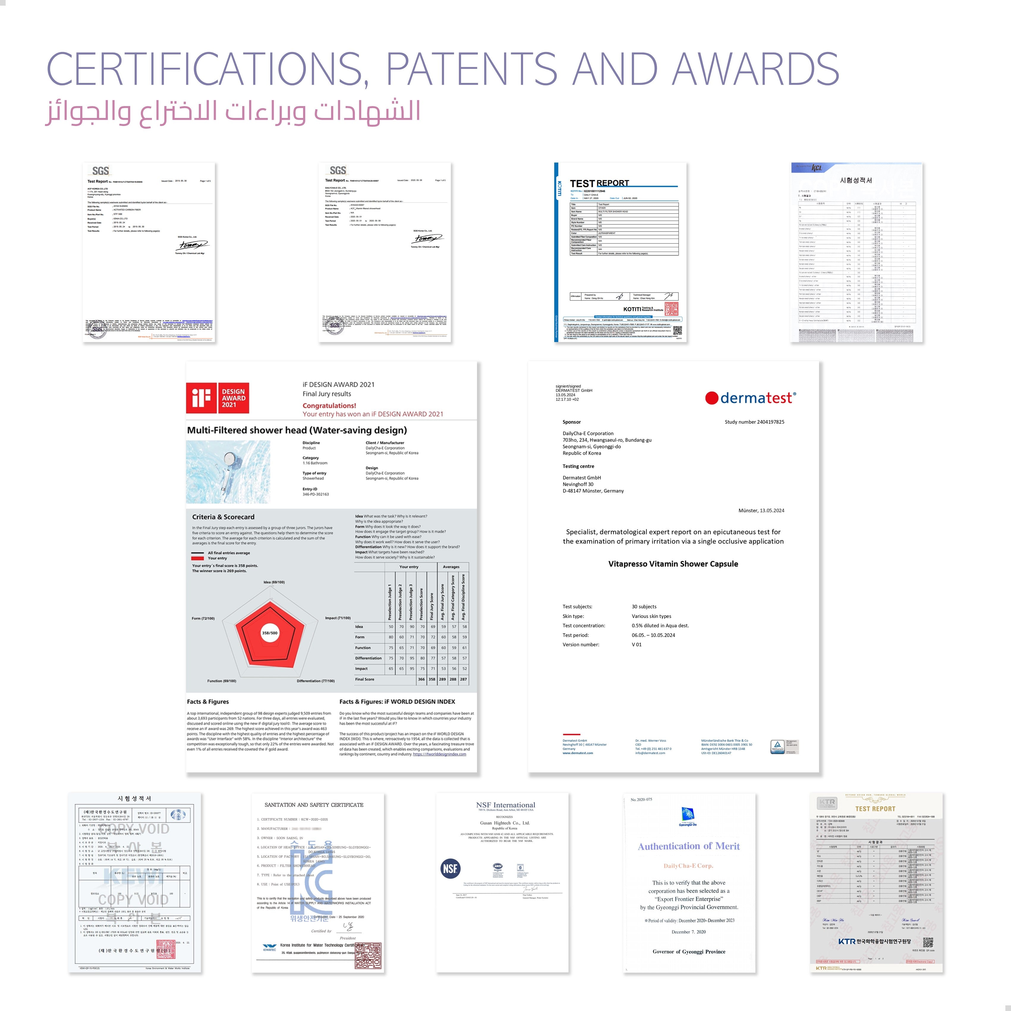 Set A – DailyCha-E Shower Head + Sediment Filter + ACF Filter